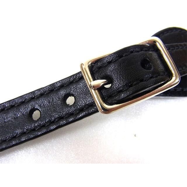 USA プレーンレザー ステッチ スパーストラップ(ショート) ブラック