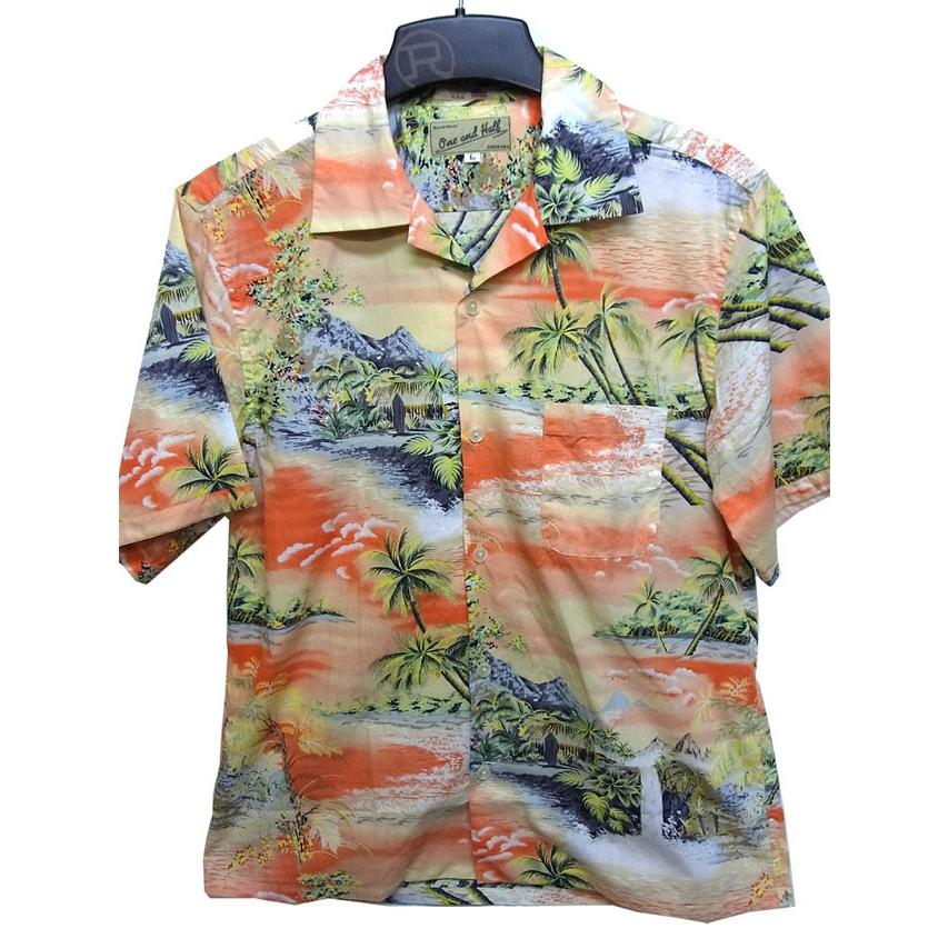 限定品 Usa Hoffman Fabrics 生地 日本製 サンセットビーチ One And Halfオリジナル アロハシャツ コーラル メンズ ショートスリーブ サーファー Sunset Aloha One And Half 通販 Yahoo ショッピング