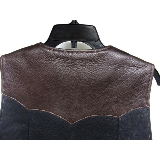 Horseland ウエスタンレザーベスト 茶 コンチョ カウボーイ フランス製 Horseland ウエスタンレザーベスト 茶 コンチョ カウボーイ