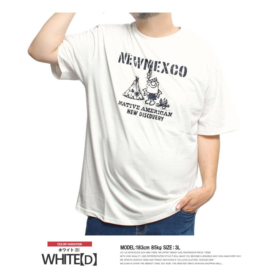 半袖 Tシャツ メンズ 大きいサイズ プリント コットン クルーネック 
