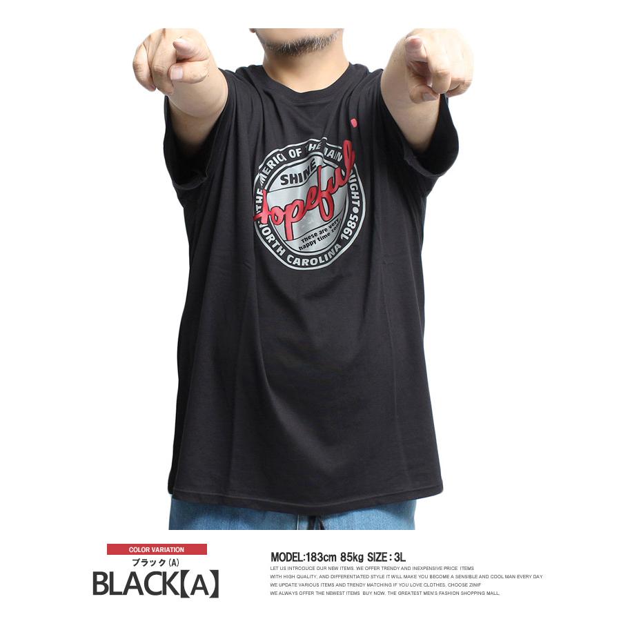 半袖 Tシャツ メンズ 大きいサイズ プリント コットン クルーネック 