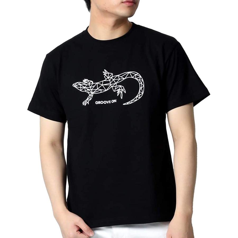 (グルーブオン)GROOVEON Tシャツ メンズ ジオメトリックデザイン 幾何学模様 おおきいサイズ 半袖 ブランド gost4614 (M, ブラ｜onedash-store｜02