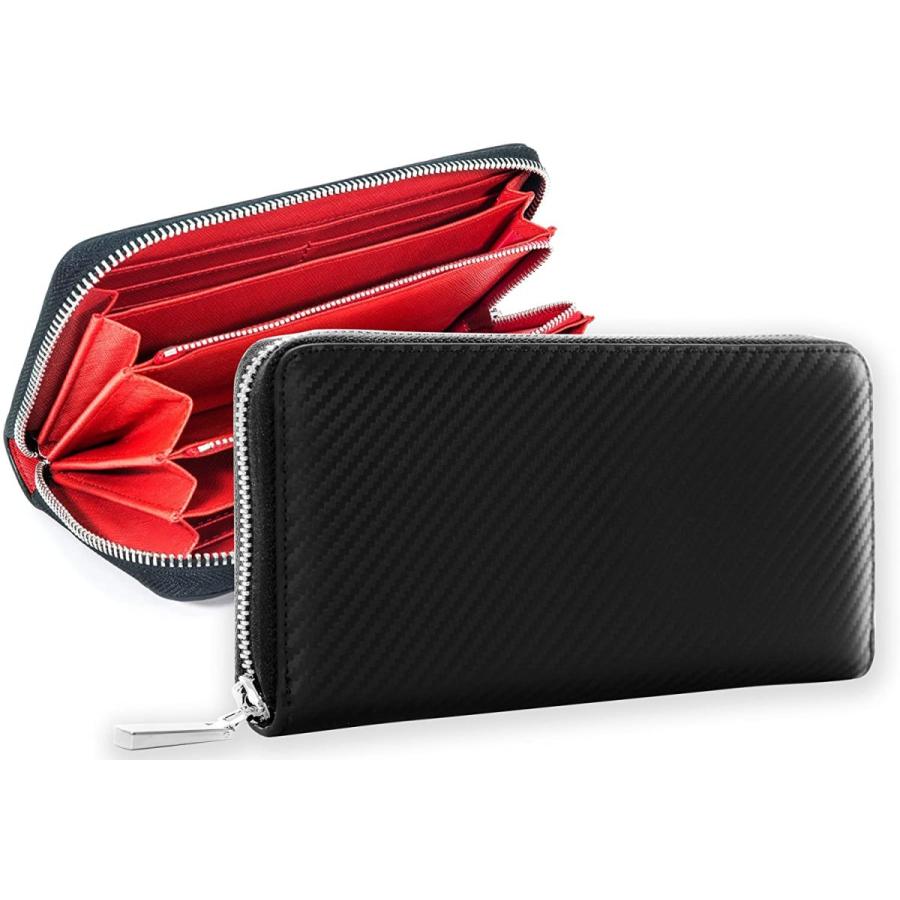 ブランドのギフト 牛革 Frule 長財布 レッド 財布 メンズ 大容量 イタリア革職人が厳選したカーボンレザー その他財布 帽子 ファッション小物 Www Proquemchile Com