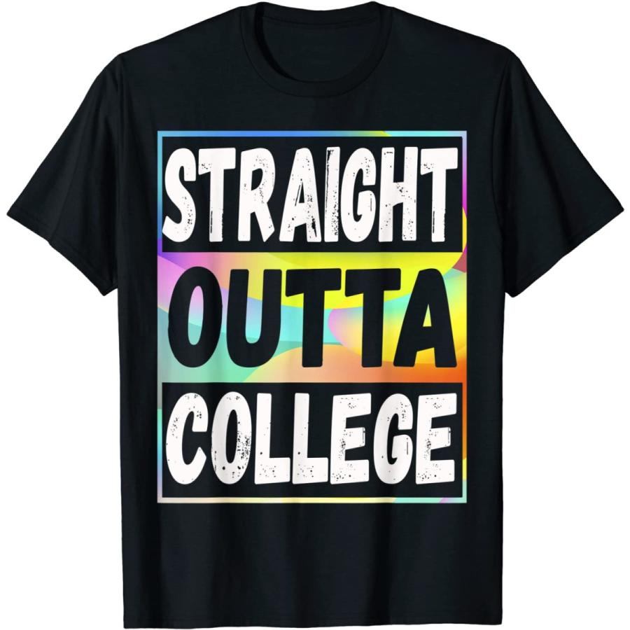 Straight Outta College 2020 Future Graduate カラフルベース Tシャツ|onedash-store|02