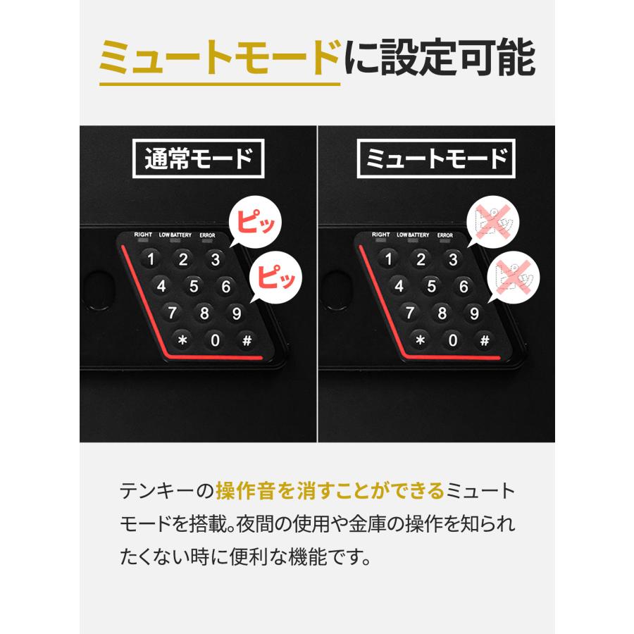 1年保証 金庫 小型 家庭用 テンキー 防犯金庫 店舗用 16L 棚 A4対応