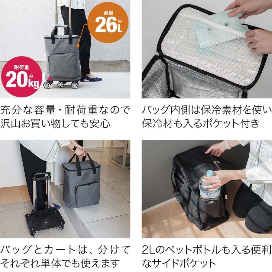 1年保証 ショッピングカート 横押し 押し引き 大容量 26L 2WAY 保冷