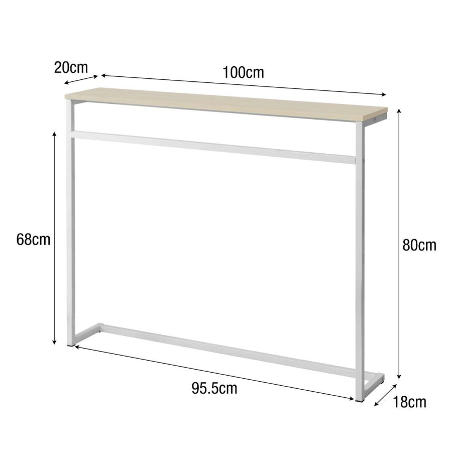 1年保証 コンソールテーブル 幅100cm×20cm 高さ80cm 木目 傘掛けバー付 スリム ワイド 飾り棚 廊下 玄関ラック サイドテーブル 収納棚 おしゃれ 送料無料｜onedollar8｜08