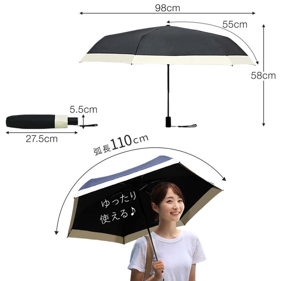 1年保証 日傘 晴雨兼用 折りたたみ 完全遮光 軽量 ワンタッチ 自動開閉