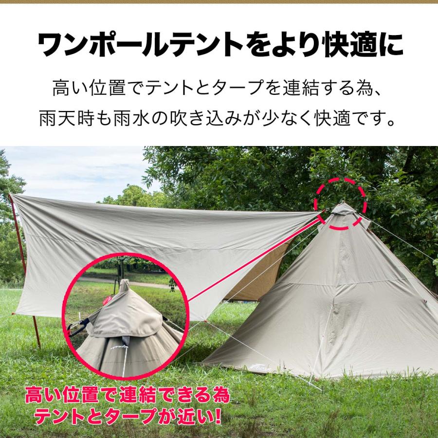 FIELDOOR（フィールドア） 1年保証 連結アダプター ワンポールテントと