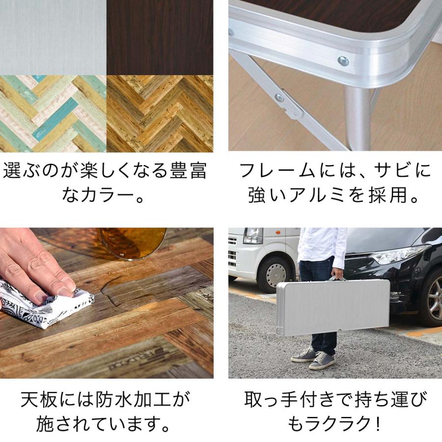 1年保証 アウトドアテーブル 折りたたみ ベンチ 2脚 セット 幅 110cm アルミ 軽量 レジャーテーブル アウトドア テーブル セット イス チェア 送料無料 | FIELDOOR | 09