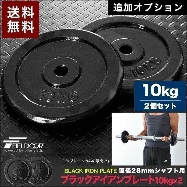 1年保証 バーベル 用 プレート 10kg 2個セット ブラックアイアン 追加