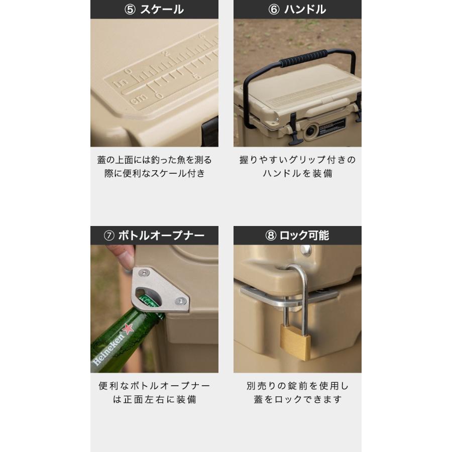 1年保証 クーラーボックス 小型 18.9L 20QT クーラーバッグ ハードクーラーボックス クーラーBOX プロ仕様 釣り キャンプ バーベキュー 運動会 送料無料 | FIELDOOR | 11