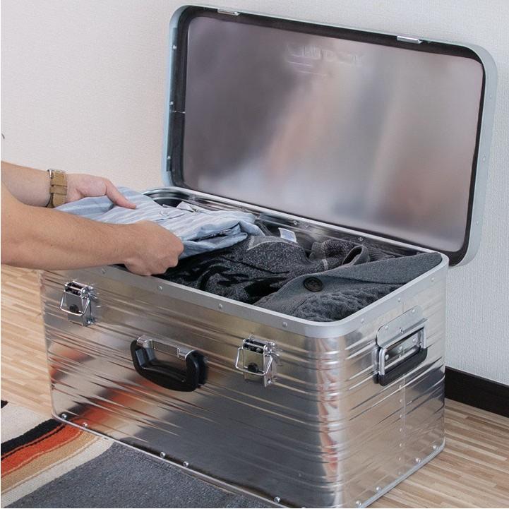 1年保証 コンテナボックス 収納ボックス アウトドア 収納ケース アルミ Sサイズ Mサイズ セット 29L 54L トランク ボックス 道具入れ スタッキング 送料無料の画像