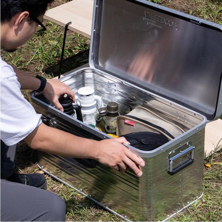 1年保証 コンテナボックス 収納ボックス アウトドア 収納ケース アルミ Sサイズ Mサイズ セット 29L 54L トランク ボックス 道具入れ スタッキング 送料無料の画像