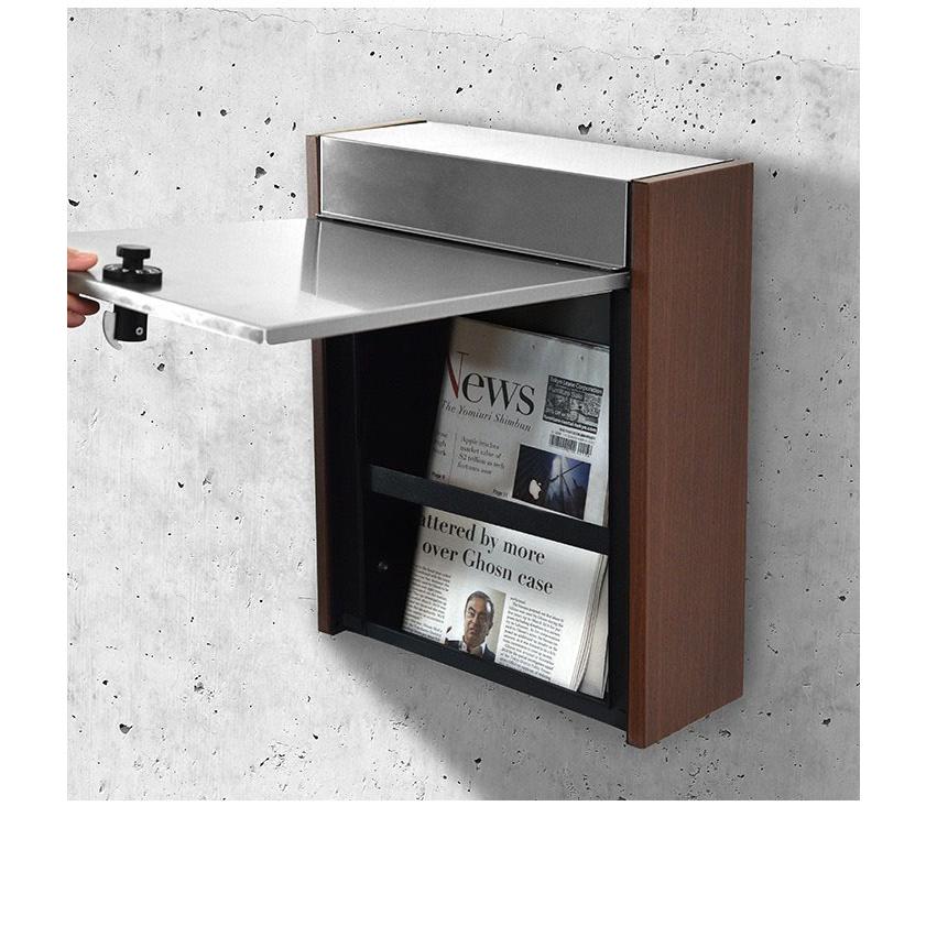 1年保証 メールボックス 郵便受け 郵便ポスト ダイヤル ポスト ダイヤルロック ステンレス 木目調 壁掛け おしゃれ 家庭用 A4サイズ 対応 Mail 送料無料 |  | 03