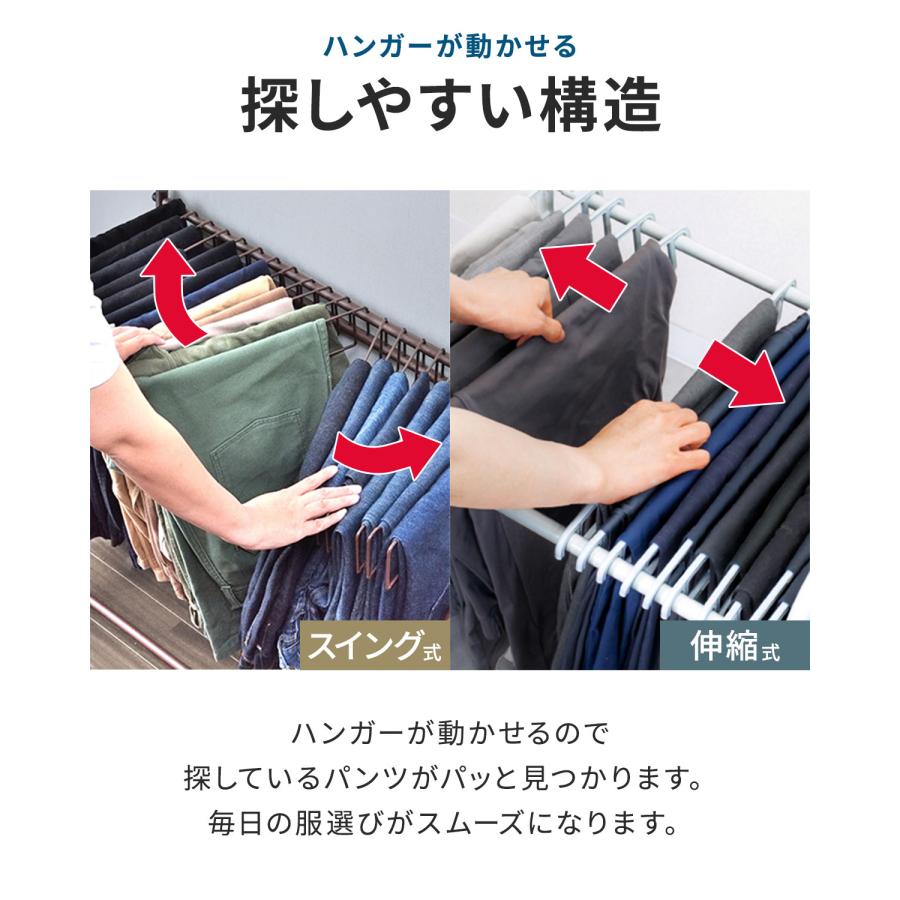 ☆送料込み☆スラックスハンガー 2台　20本収納　ホワイト スラックスハンガー 20本 2台セット スイング式 大容量