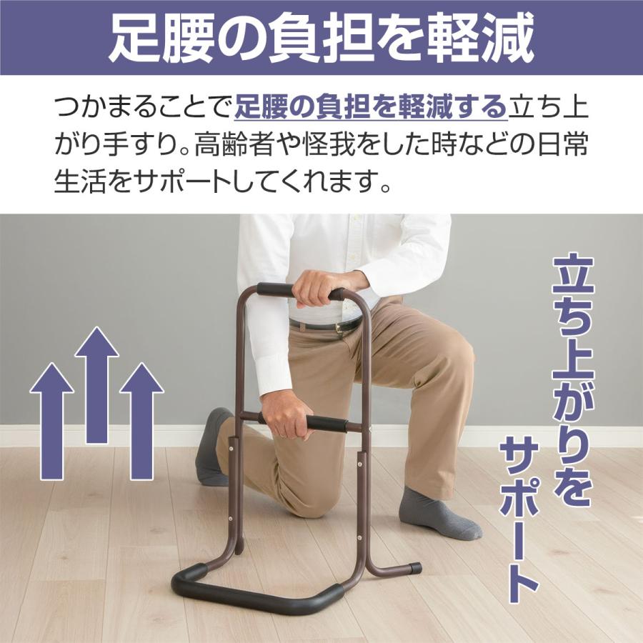 1年保証 手すり 立ち上がり補助 置き型 置くだけ 2段/60cm 単品 玄関