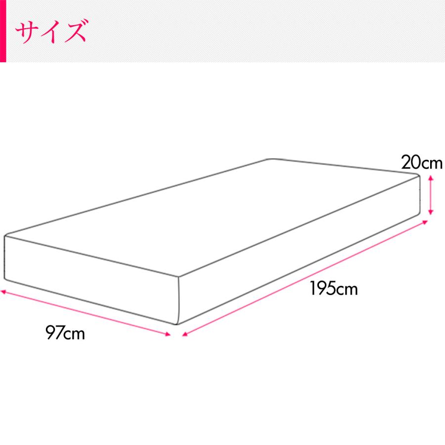 1年保証 マットレス S シングル 高反発 厚さ20cm 97x195cm 高密度 27D