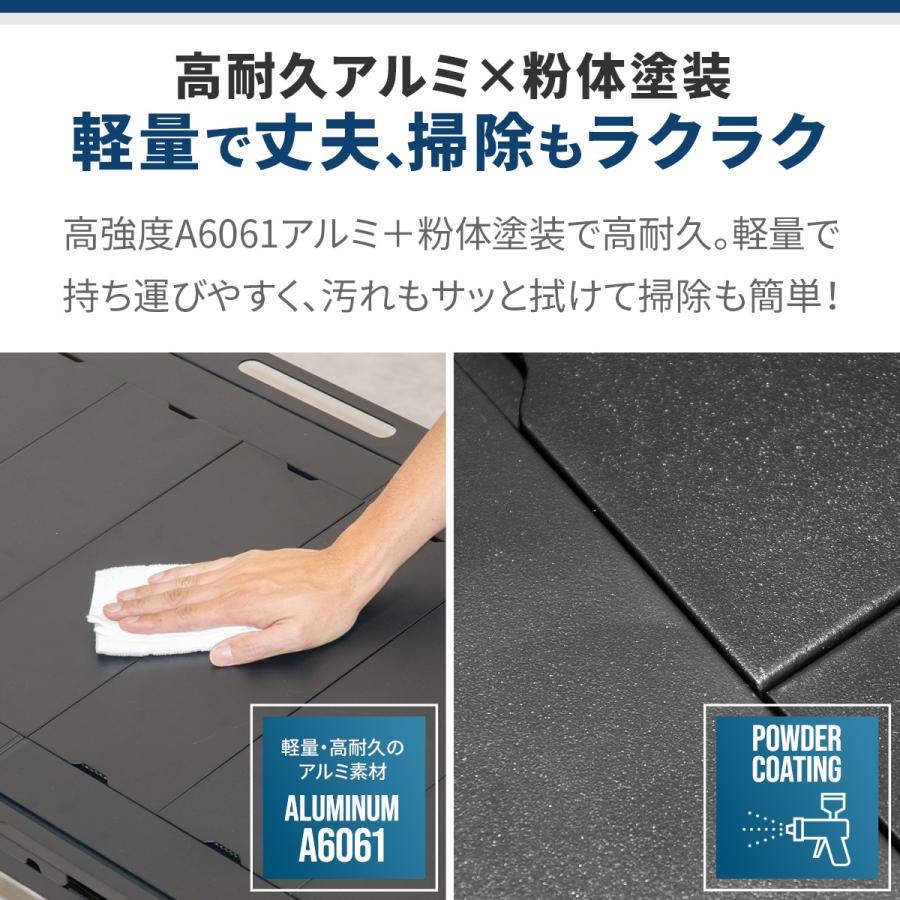 FIELDOOR（フィールドア） アウトドアテーブル 幅135×57cm IGT規格