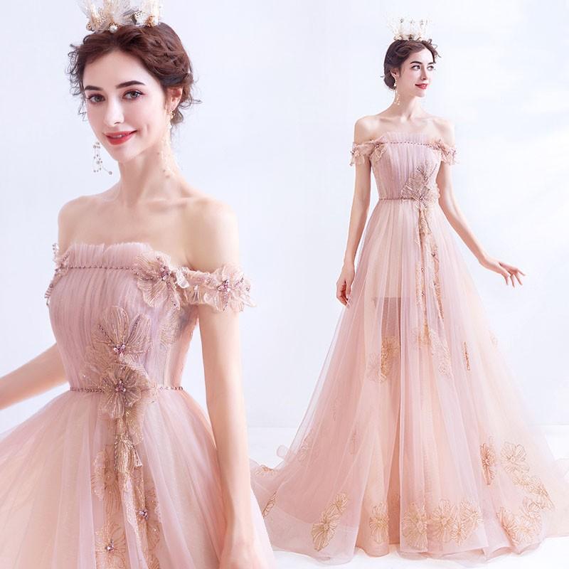 21年春夏再販 ドレス ロング ロングドレス 2次会 二次会ドレス 花嫁 結婚式 パーティードレス 結婚式ドレス ノースリーブ 大きいサイズ オフショルダー ピンク コンビニ受取対応商品 Mercurytechnologies Mn Com