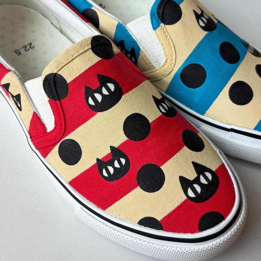 スニーカー「ねこボーダーb」猫 × ボーダー！ネコ柄デザイン！ハンドドローイング制作！（レディース/メンズ）【受注制作】 |  | 03
