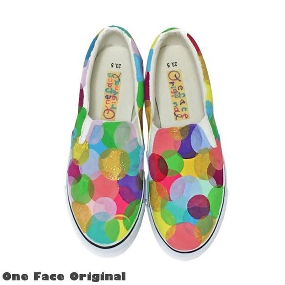 スニーカー「Round.color」まるまるまるのカラフルデザイン！ハンドドローイングで制作！（レディース/メンズ）【受注制作】 | 