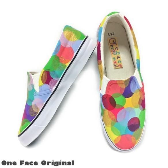 スニーカー「Round.color」まるまるまるのカラフルデザイン！ハンドドローイングで制作！（レディース/メンズ）【受注制作】 |  | 01