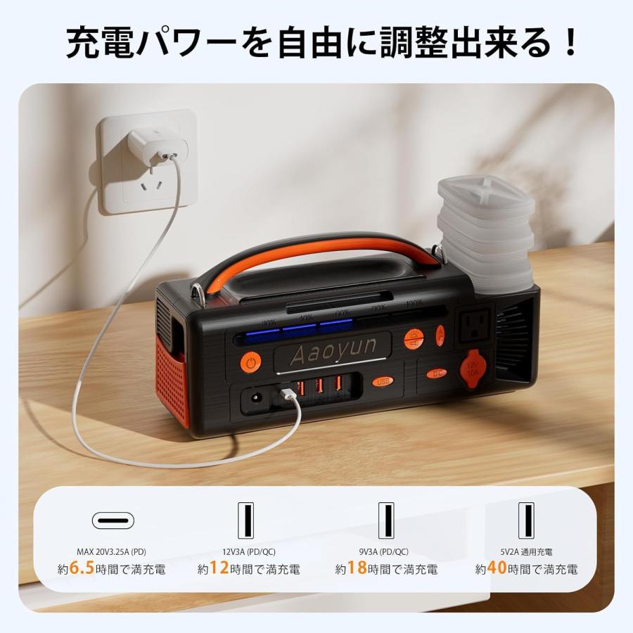 ポータブル電源 AOY-320 バッテリー 296Wh 純正弦波インバーター搭載