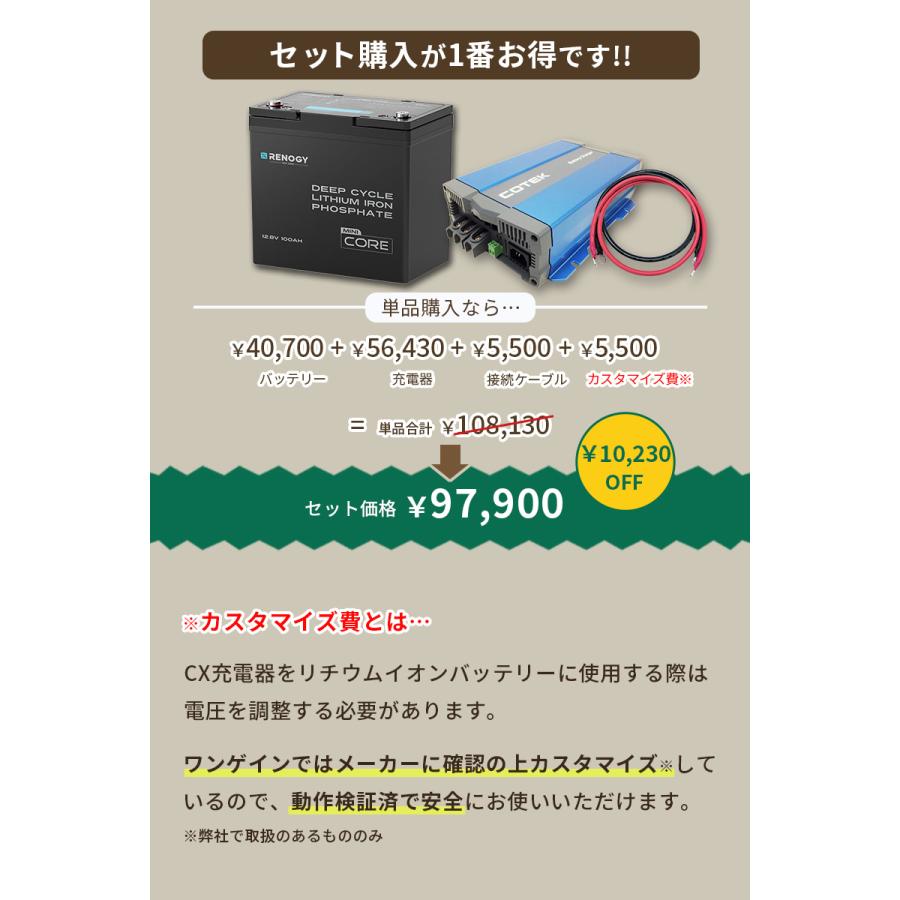 RENOGY（レノジー） リン酸鉄リチウムイオンバッテリー 100AH 12V CORE
