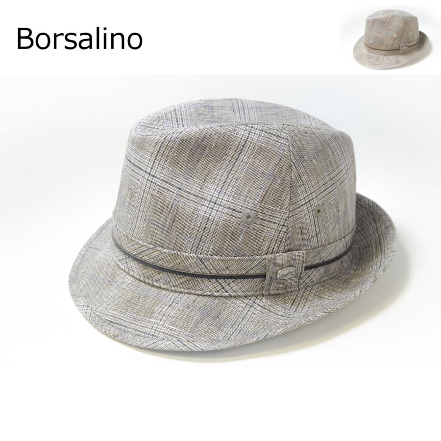 ボルサリーノ　帽子　小さいサイズ　リネンチェック　麻100％　Borsalino チロル | Borsalino