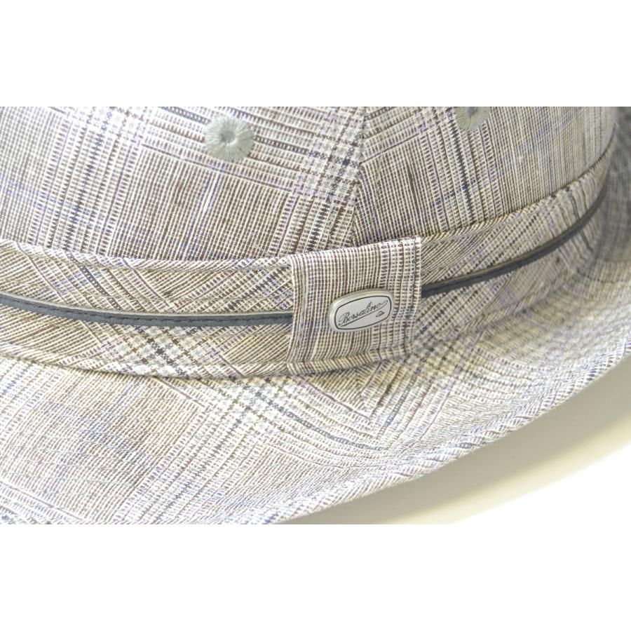 ボルサリーノ　帽子　小さいサイズ　リネンチェック　麻100％　Borsalino チロル | Borsalino | 07
