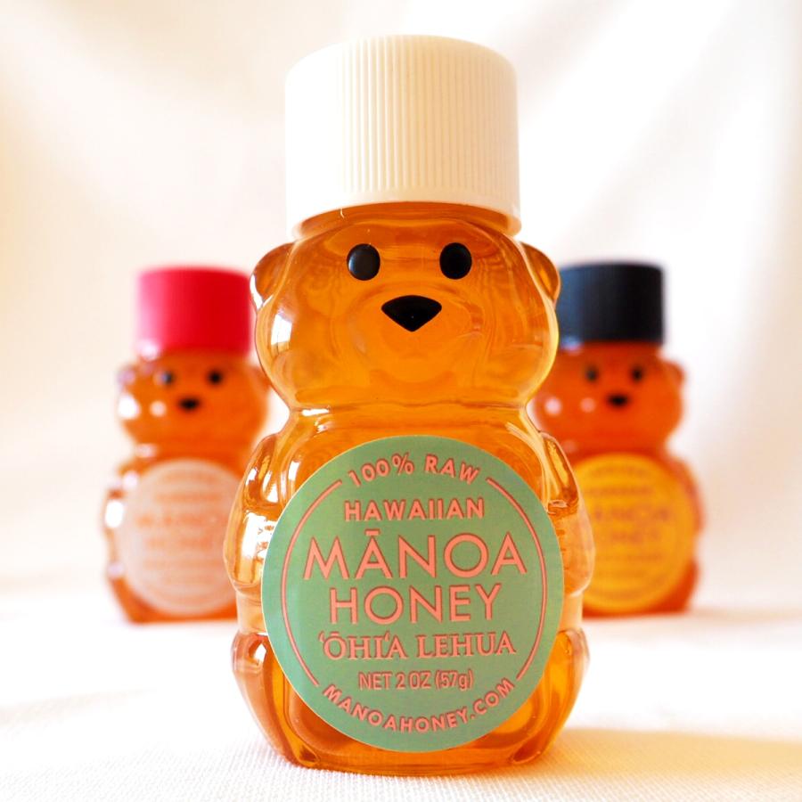 Manoa Honey ハワイアンハニー くまさん はちみつ 3種類 組み合わせ ベビーベアートリオ 57g（2oz）× 3本 はちみつセット｜onehoney｜05