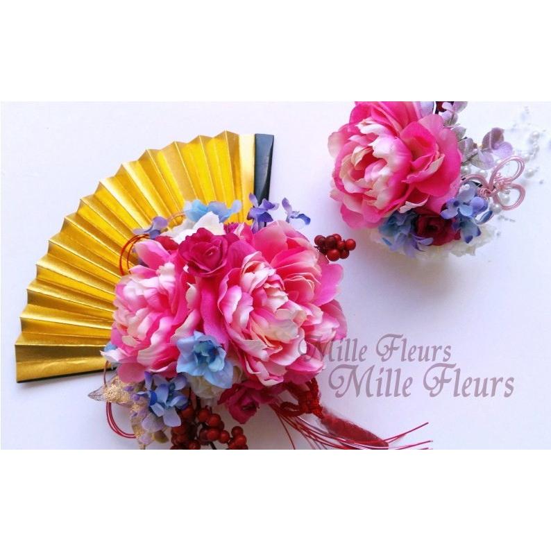 扇子ブーケ 髪飾りセット ピンク ミルフルール ヤフー店 通販 Yahoo ショッピング