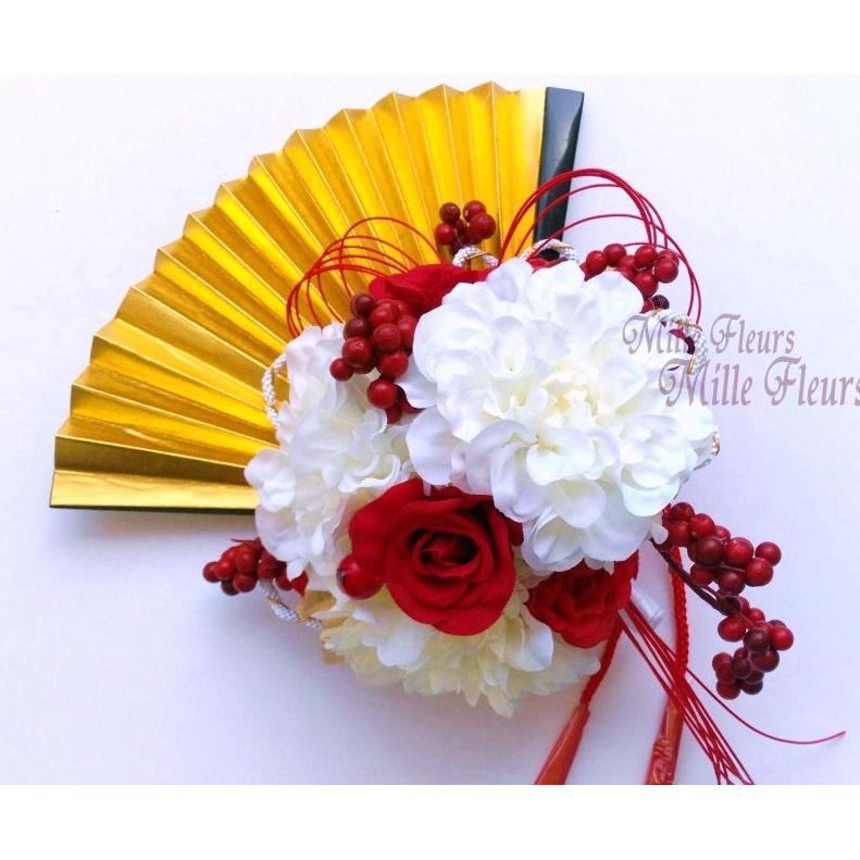 扇子ブーケ 赤白 ミルフルール ヤフー店 通販 Yahoo ショッピング