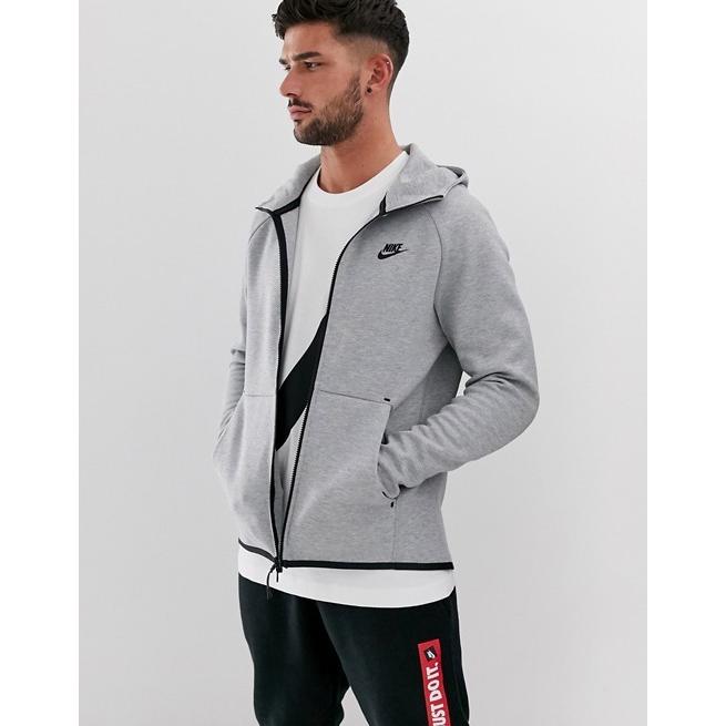 ナイキ パーカー メンズ トレーナー グレー 最新号掲載アイテム Nike Tech Fleece 人気 Zip おしゃれ Through In Grey 大きいサイズ Hoodie