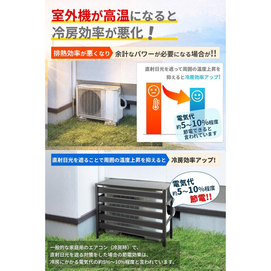 アルミ製 エアコン室外機カバー 選べる2カラー 幅90cm エアコンカバー