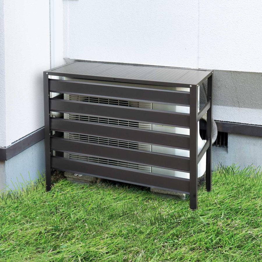 アルミ製 エアコン室外機カバー 選べる2カラー 幅106cm エアコンカバー 室外機ラック クーラーカバー ガーデンラック おしゃれ 目隠し エクステリア ASC106 |  | 05