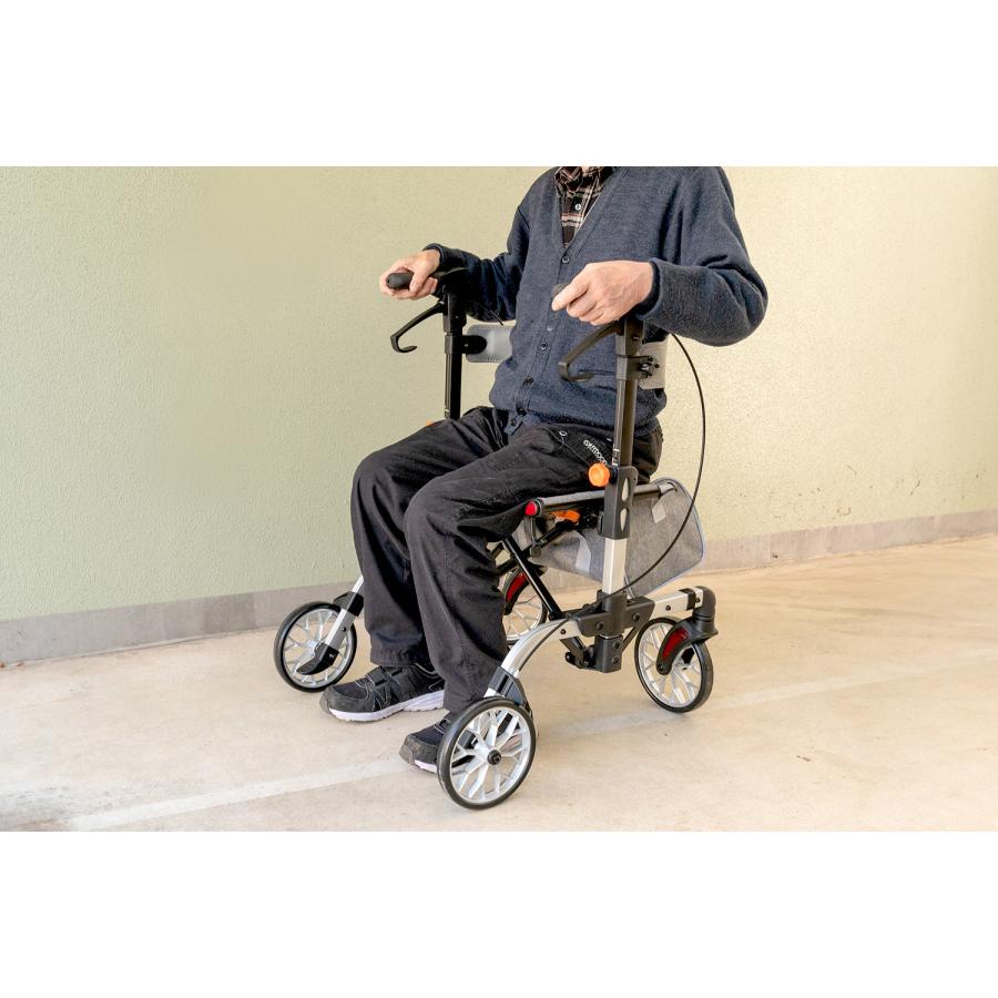 【商品入れ替えの為30% OFF】 ワンモード折りたたみ歩行車 アルミフレーム 軽量コンパクト収納 約9.2kg 座れる介護用 高齢者用 屋外 RE463L |  | 07