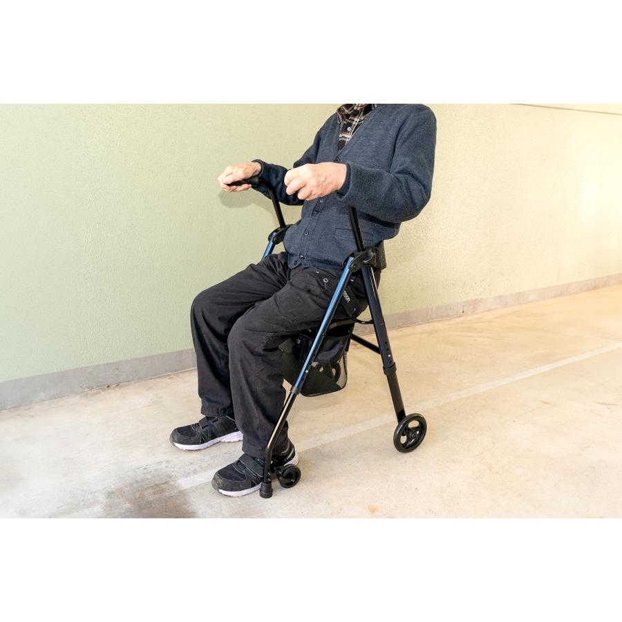 【商品入れ替えの為30% OFF】 ワンモード歩行補助器 アルミフレーム 軽量コンパクト折りたたみ収納 約5.8kg 座れる介護用 高齢者用 屋外 RE434L-2 |  | 05