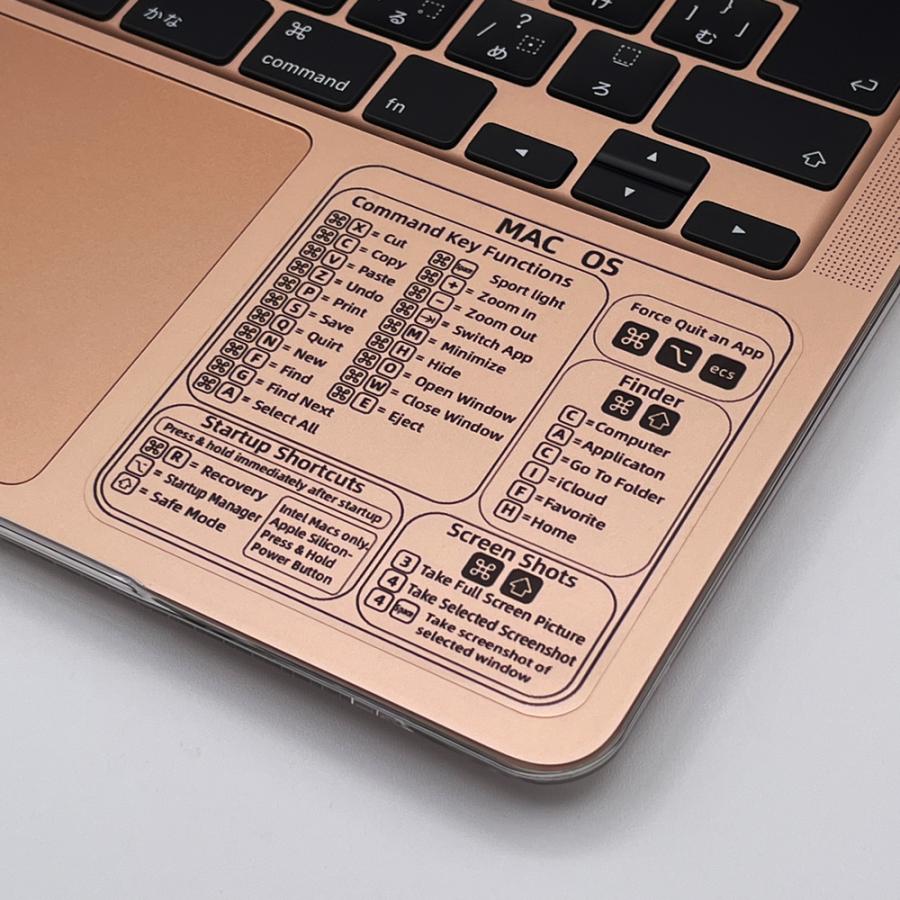 MacBook マックブック ステッカー クリア / macOS キーボード ショートカット シール 早見表 一覧｜onemorething｜03