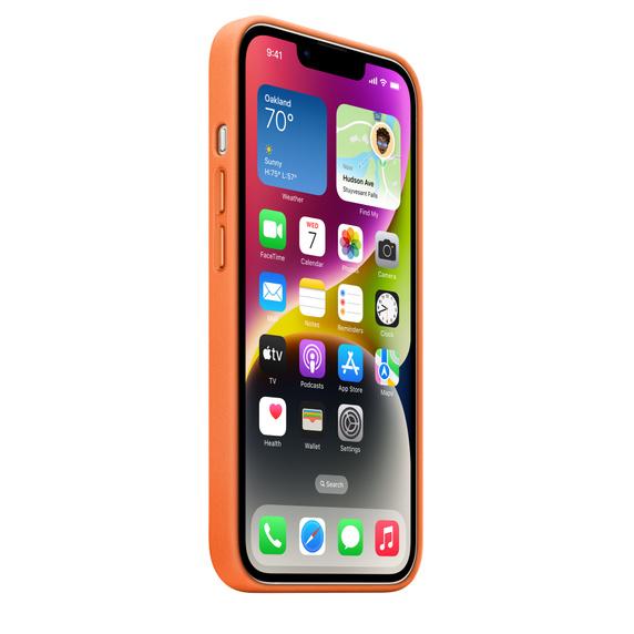 Apple iPhone 14 レザーケース MagSafe対応 オレンジ / MPP83FE/A