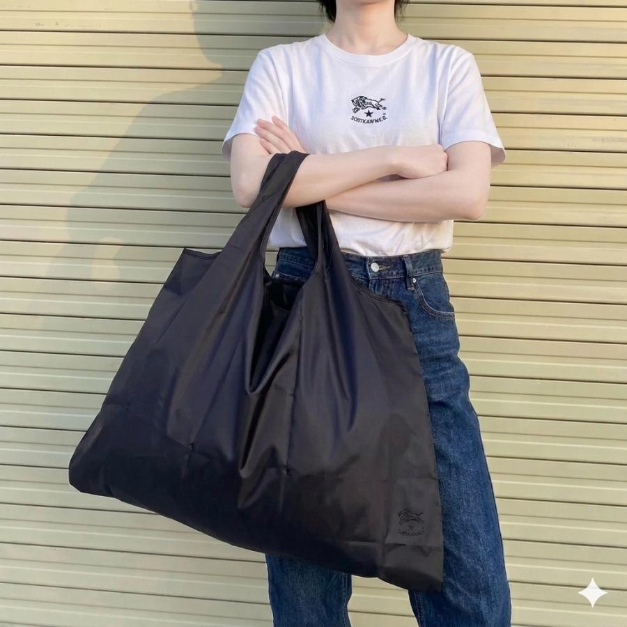 エコバッグ 折り畳み 大容量 ショッピングバッグ 肩掛け 軽量 大きめ 買い物バッグ マザーズバッグ ナイロン ワンオペ 育児 車載 コンパクト ブラック |  | 08
