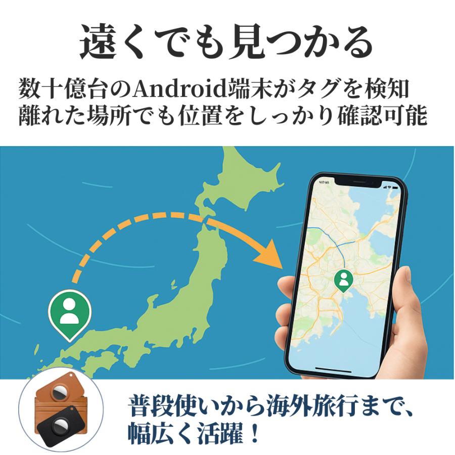 GPSタグ カード android 財布 紛失防止 薄型 スマートタグ 位置情報 見守りタグ 電池式 カード型ケース付き |  | 06