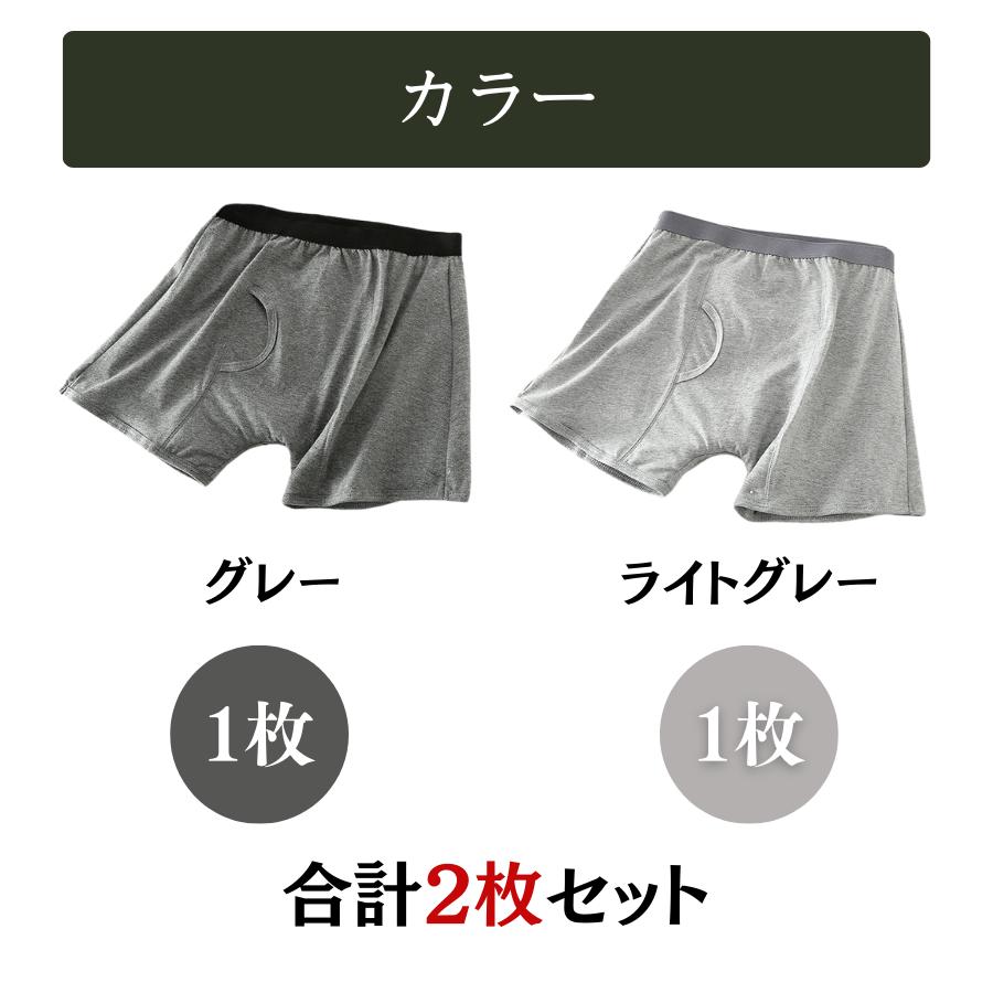 尿漏れパンツ 男性 200cc 2枚組 大きいサイズ 前開き 失禁パンツ しっ