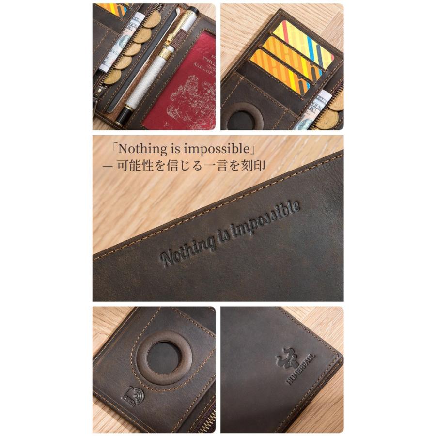 パスポートケース スキミング防止 本革 エアタグ収納 小銭入れ付き RFID 紛失防止 メンズ レディース |  | 11