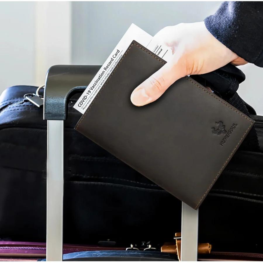 パスポートケース スキミング防止 本革 エアタグ収納 小銭入れ付き RFID 紛失防止 メンズ レディース |  | 13