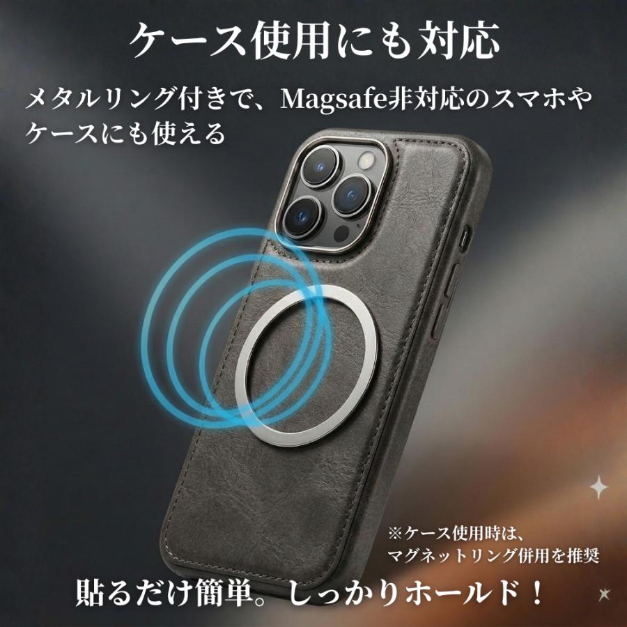 スマホリング magsafe対応 両面マグネット マグネット スマホスタンド 折りたたみ 360度回転 薄型 iPhone |  | 12
