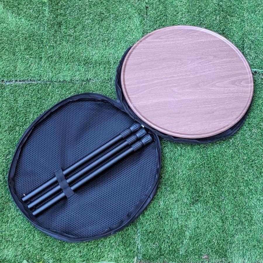 アウトドア テーブル 折り畳み 組立て式 ソロテーブル 丸テーブル 円形テーブル サイドテーブル 高さ調節 木目調 キャンプ |  | 10