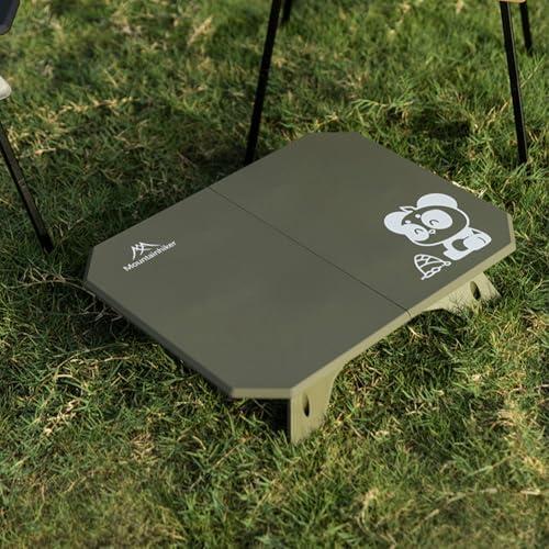 アウトドア テーブル ソロテーブル サイドテーブル ミニテーブル 折りたたみ キャンプ アルミ 48x40x37.5cm 軽量 40kg 耐荷重 グリーン_3