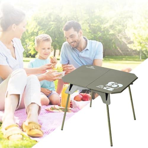 アウトドア テーブル ソロテーブル サイドテーブル ミニテーブル 折りたたみ キャンプ アルミ 48x40x37.5cm 軽量 40kg 耐荷重 グリーン_6